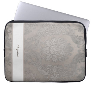 Gold Damask Electronics Bag with Initials or Name