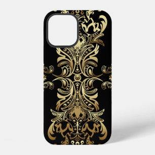 Gold damask floral seamless pattern with arabesque iPhone 12 case