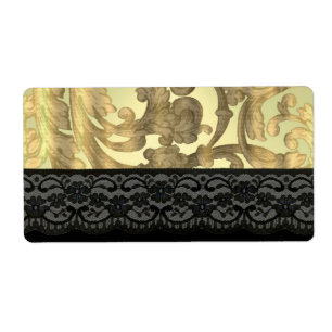 Gold damask & lace