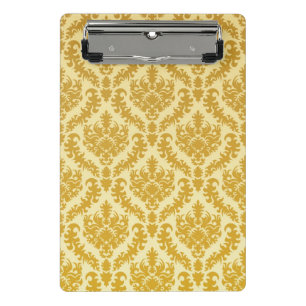 Gold damask mini clipboard
