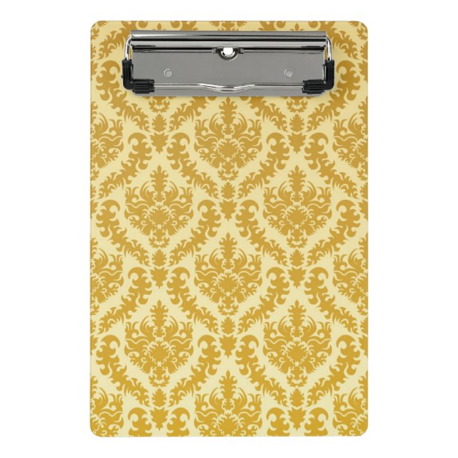 Gold damask mini clipboard (Front)