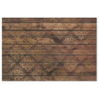 Gold Damask on Brown Wood Decoupage