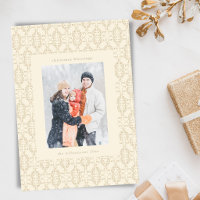Gold Damask Pattern Christmas Blessings Photo
