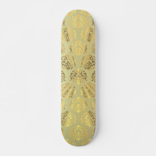 Gold damask pattern skateboard