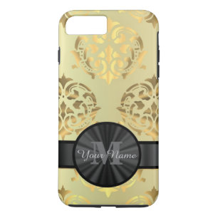 Gold damask personalised monogram Case-Mate iPhone case