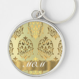 Gold damask personalised mother key ring