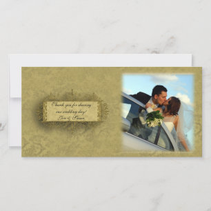Gold Damask Photo Card