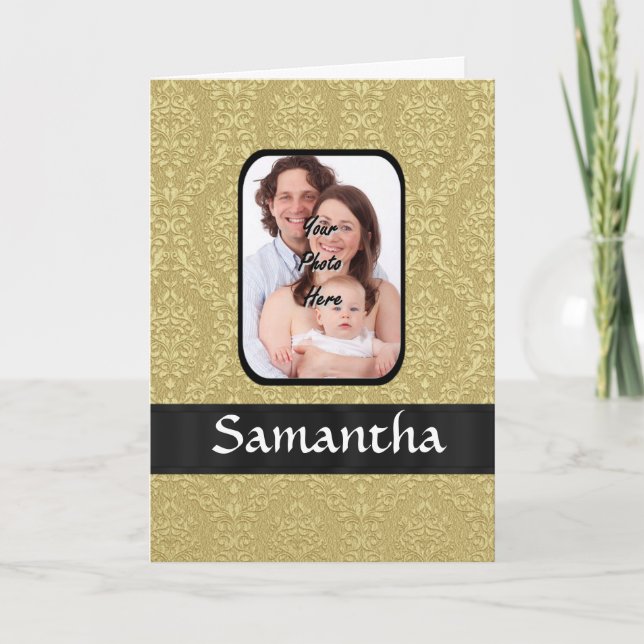 Gold damask photo template (Front)