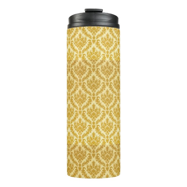 Gold damask thermal tumbler (Front)