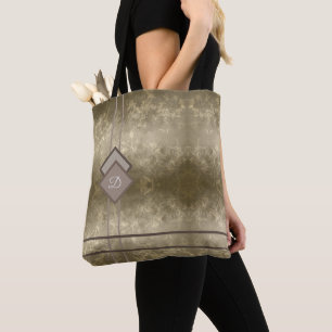 Gold damask tote bag