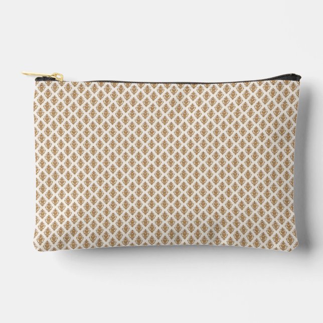 Gold Damask Vintage Seamless Pattern. Accessory Pouch (Front)