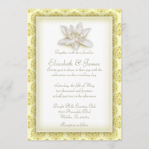 Gold Damask Wedding Invitations