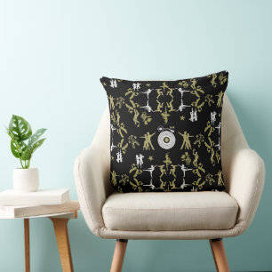 Gold Dancer Patterned Home Decor Cushion