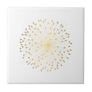 Gold Dandelion Starburst Tile