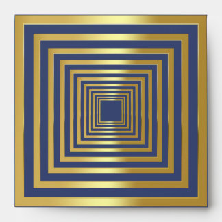 Gold dark blue 3d illusion square Envelope