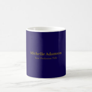 Gold & Dark Blue Colour Professional Plain Modern Coffee Mug