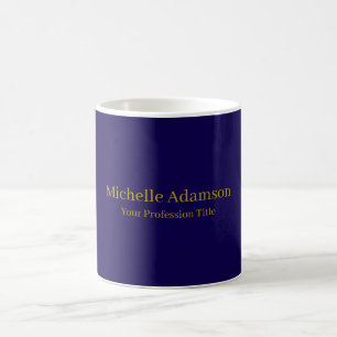 Gold & Dark Blue Colour Professional Plain Modern Coffee Mug