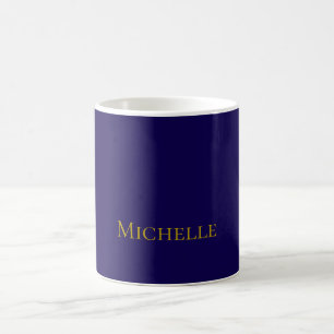 Gold & Dark Blue Colour Professional Plain Modern Coffee Mug
