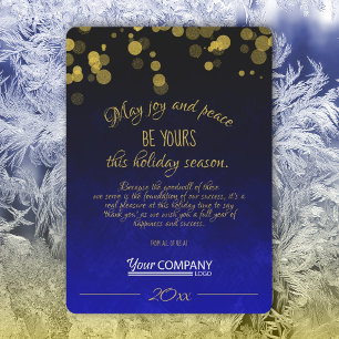 Gold, Dark Blue Company Holiday Card
