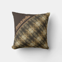 Gold Dark Brown Abstract Diagonal Stripes Pattern