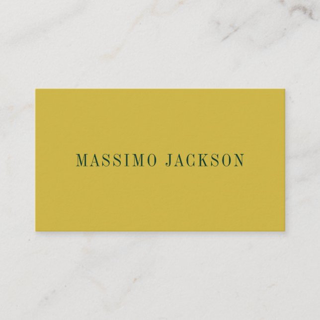 Gold & Dark Green Colour Minimalist Plain Modern  Enclosure Card (Front)