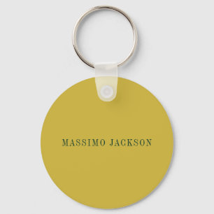 Gold & Dark Green Colour Minimalist Plain Modern  Key Ring