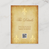 Gold de luxe French style fleur de lis details QR