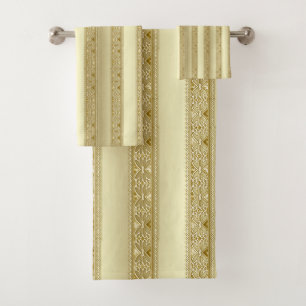 Gold Decorative Bath Towel Set