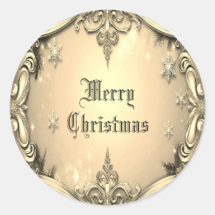 Gold Decorative Christmas Sticker