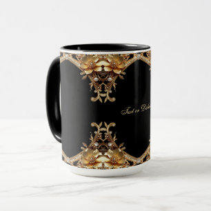 Gold Decorative Flowers Mug
