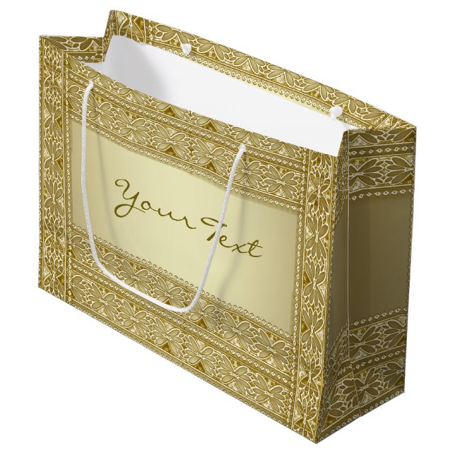Gold Decorative Gift Bag (Front Angled)