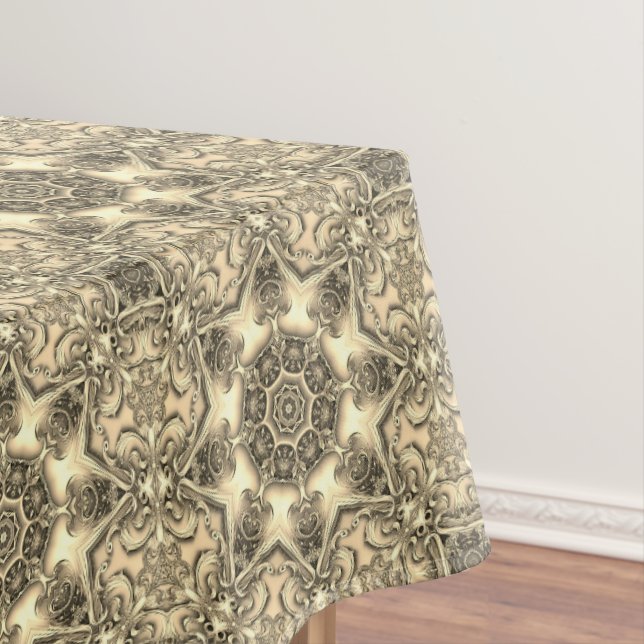Gold Decorative Holiday Tablecloth (In Situ)