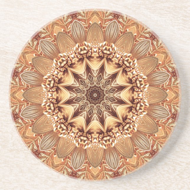 Gold Decorative Sandstone Coaster (Front)