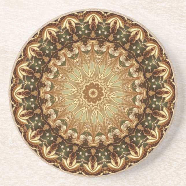 Gold Decorative Sandstone Coaster (Front)