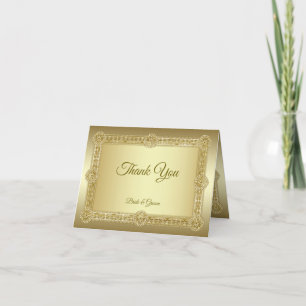 Gold Decorative Thank You Card