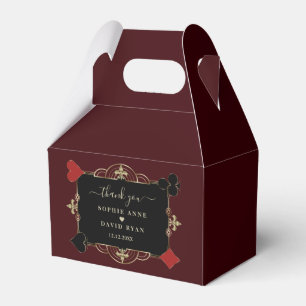 Gold Deep Burgundy Casino Vegas Wedding Favour Box