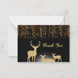 Gold Deer Family Thank You Cards