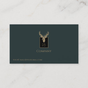 Gold Deer Head Business Card
