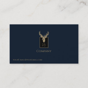 Gold Deer Head Business Card