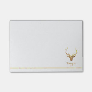 Gold Deer Head Post-it Notes