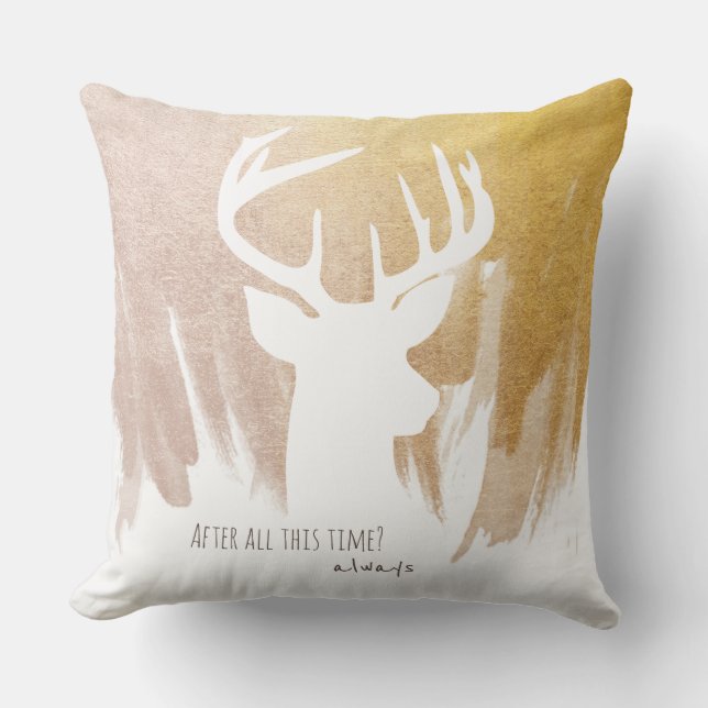 Gold Deer Patronus Pillow (Front)
