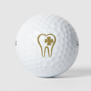 Gold Dentist Lucky Teeth Golf Balls