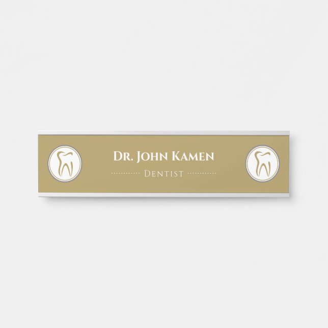 Gold Dentist | Teeth Door Sign (Front)
