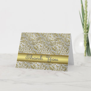 Gold design Thank you Notecard