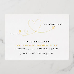 Gold Destination Wedding Save the Date