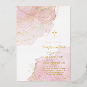 gold details pink ink Confirmation