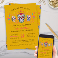 Gold Dia de los Muertos Skull Birthday Party