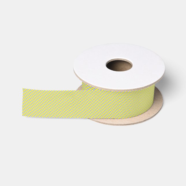 "Gold" Diagonal Stripe Satin Ribbon (Spool)