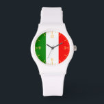 Gold Dial Italian Flag Watch<br><div class="desc">Embrace the unique elegance of this breathtaking Gold Dial Italian Flag Watch designed with passion by Mylini Design. This stunning timepiece prominently features the iconic colours of the Italian flag, combining it with a sophisticated gold dial for a touch of luxury. Durable and fashion-forward, it's not only a stylish accessory,...</div>