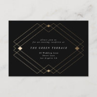 Gold Diamond Black Geometric Deco Gatsby Wedding